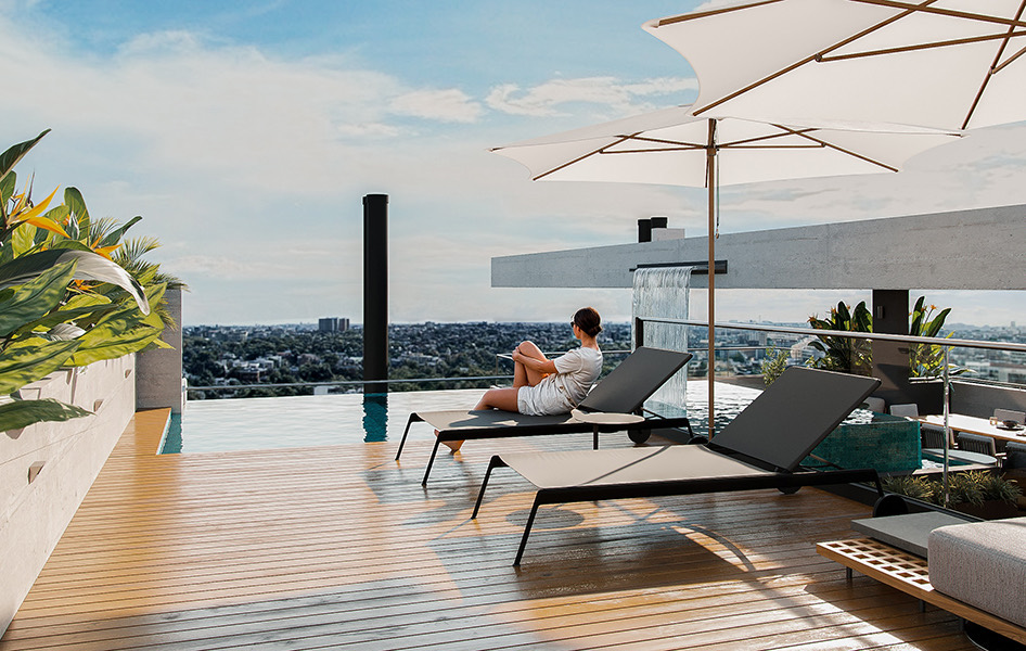 Piscina no rooftop do ICONIA Campo Vía